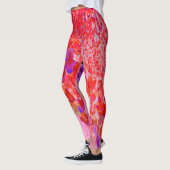 Leggings Élégante Hydrangea Limelight Violette et Orange (Gauche)
