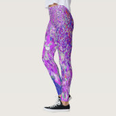 Leggings Élégante Hydrangée violette et bleu limelight (Gauche)