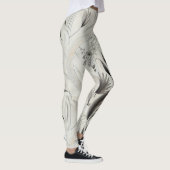 Leggings Élégante Impression Botanique Hauteur Haut Taille (Droite)