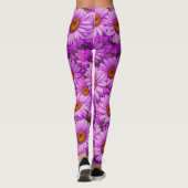 Leggings Élégante marguerite florale magenta rose foncé (Dos)
