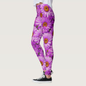Leggings Élégante marguerite florale magenta rose foncé (Gauche)