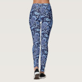 Leggings Elégante Marine Florale Bleue Paisley (Dos)