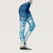Leggings Elégante mer Waves Blue Ocean Motif (Droite)