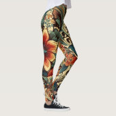 Leggings Elégante Mug Vintage Floral Médiéval (Droite)