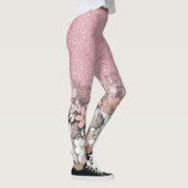 Leggings Élégante Parties scintillant dorée rose floral Gra (Droite)