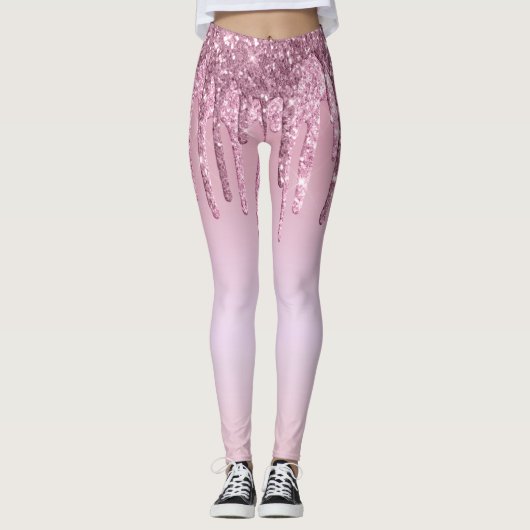 Leggings Elégante parties scintillant élégante en or rose r (Devant)