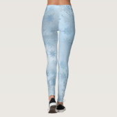 Leggings Élégante parties scintillant en marbre bleu motif  (Dos)