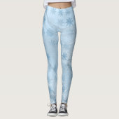 Leggings Élégante parties scintillant en marbre bleu motif  (Devant)