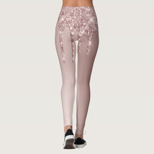 Leggings Elégante parties scintillant en or rose en cuivre (Dos)