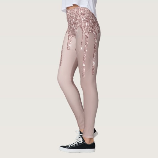 Leggings Elégante parties scintillant en or rose en cuivre  (Gauche)