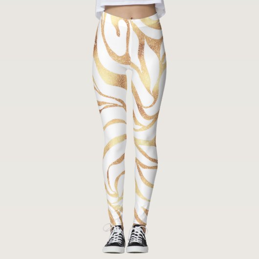 Leggings Elégante Parties scintillant or Zebra Poster de an (Devant)