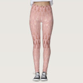 Leggings Élégante parties scintillant rose en or + sapins m (Devant)