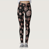 Leggings Élégante parties scintillant rose en or xmas floco (Devant)