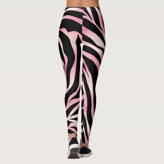 Leggings Elégante Parties scintillant Rose or Zebra Black P (Dos)