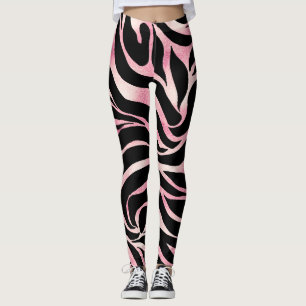 Leggings Elégante Parties scintillant Rose or Zebra Black P
