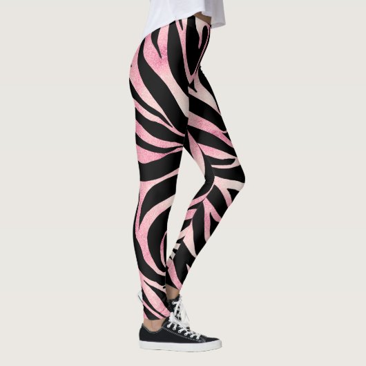 Leggings Elégante Parties scintillant Rose or Zebra Black P (Droite)