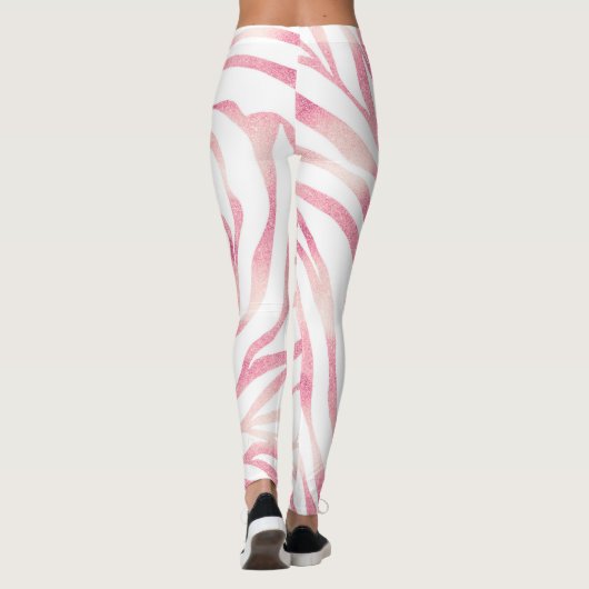 Leggings Elégante Parties scintillant Rose or Zebra White P (Dos)