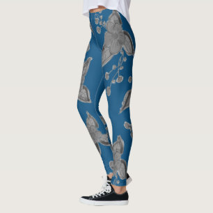 Leggings Élégants Bleus Et Gris Profonds