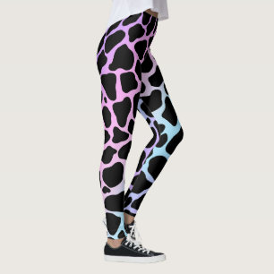 Leggings élégants multicolores à imprimé vache