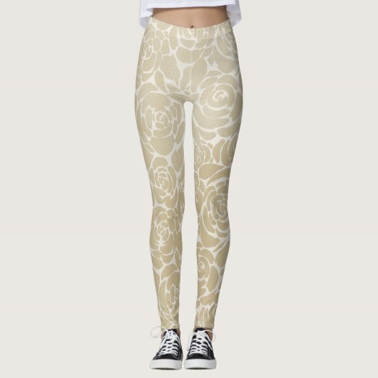 Leggings élégants Roses d'or (Devant)