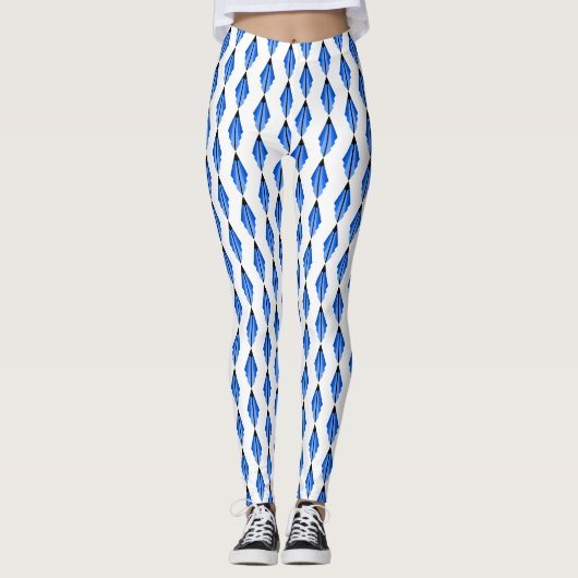 Leggings Elément Art déco en bleu profond (Devant)