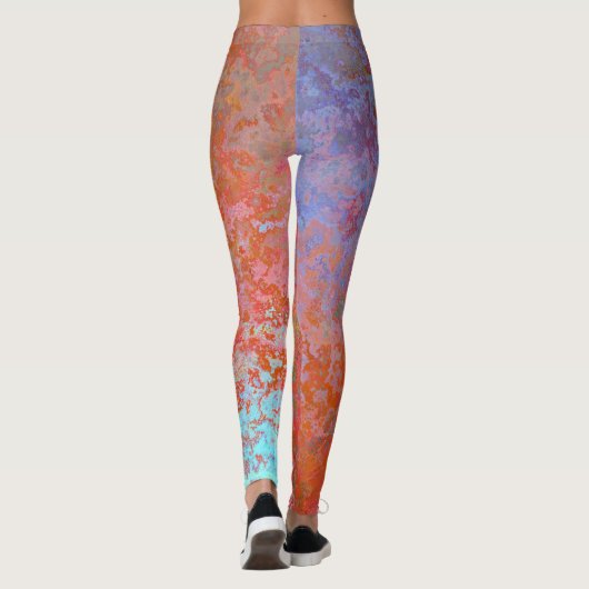 Leggings Élément de feu Encre d'alcool Orange Abstrait (Dos)