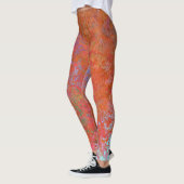 Leggings Élément de feu Encre d'alcool Orange Abstrait (Gauche)