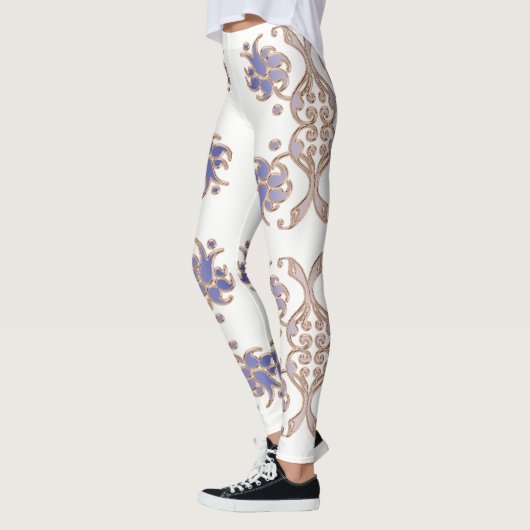 Leggings élément d'or de damassé florale (Gauche)