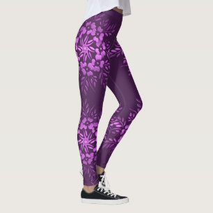 Leggings Élément floral de pourpre de cercles