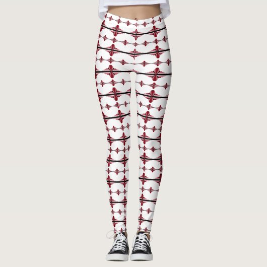 Leggings Éléments Art déco en crammson (Devant)