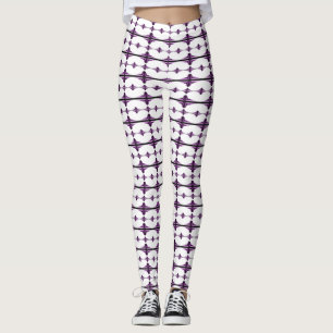 Leggings Éléments Art déco en prune foncée