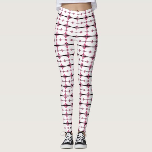 Leggings Éléments Art déco en rose pastel (Devant)