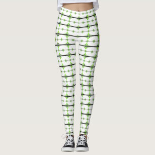 Leggings Éléments Art déco en vert citron pastel