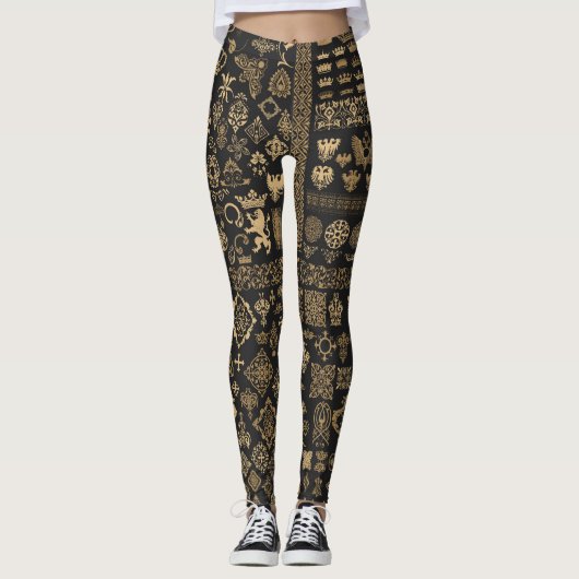 Leggings Éléments baroques : motif méga-set. (Devant)