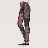 Leggings éléments cachemire asiatique, motif vintage boho. (Gauche)