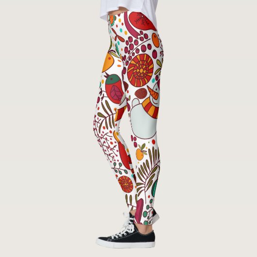 Leggings Éléments de Noël festifs Design sans couture (Gauche)