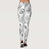 Leggings Eléments de Noël sans couture flocon géométrique (Dos)