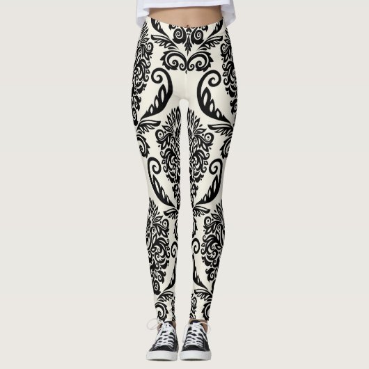 Leggings Éléments décoratifs, dessin sans couture libre. (Devant)