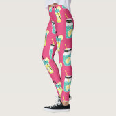 Leggings Eléments d'été écotiques, backgro sans soudure vin (Gauche)