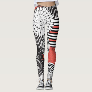 Leggings Éléments d'illustration Abstraite Vintage graphiqu
