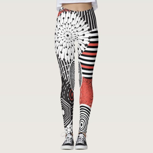 Leggings Éléments d'illustration Abstraite Vintage graphiqu (Devant)