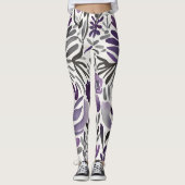 Leggings Eléments floraux en violet (Devant)