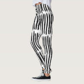 Leggings Éléments Verticaux : Style Sans Mer Dessiné À La M (Gauche)
