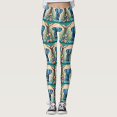 Leggings Eléphant Bébé Bleu Whimsical, (Devant)