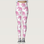 Leggings Eléphant composé de Coeurs roses (Devant)