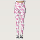 Leggings Eléphant fait dans les coeurs roses (Devant)
