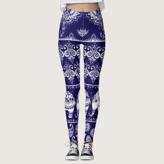 Leggings Elephant, paisley : motif vintage tribal.