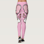 Leggings Eléphant rose joli Flying Whimsical Etoiles &coeur (Dos)