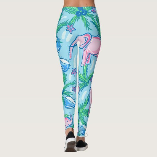 Leggings Eléphant rose Preppy (Dos)