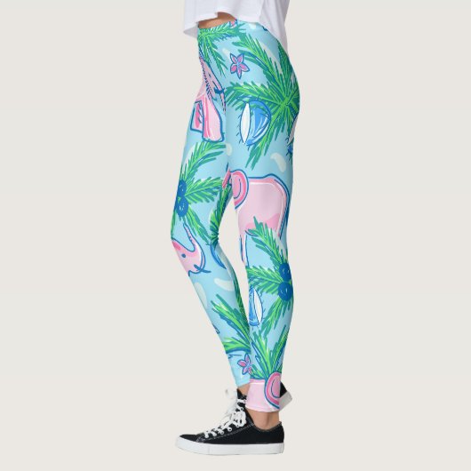 Leggings Eléphant rose Preppy (Gauche)